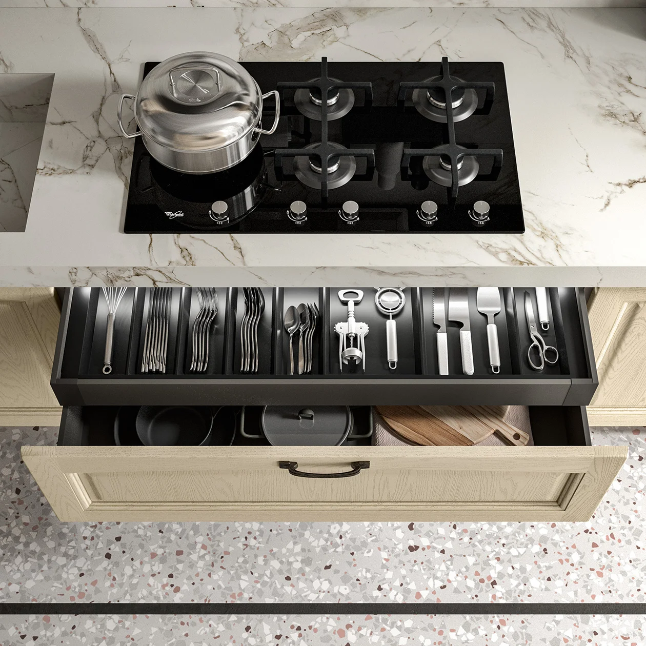 Cucine classiche Como Laccatorosso